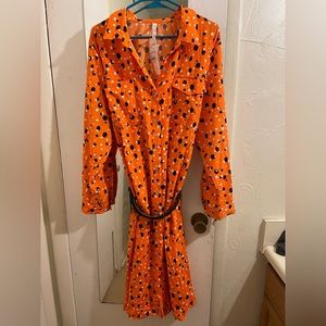 ORANGE DRESS WITH BLACK AND WHITE POLKA DOTS 3XL NWT